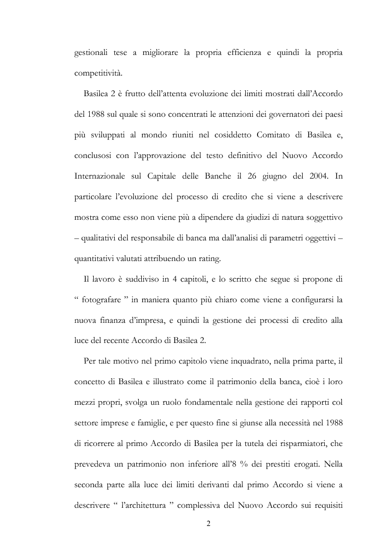Anteprima della tesi: Il finanziamento delle imprese alla luce degli Accordi di Basilea 2, Pagina 2