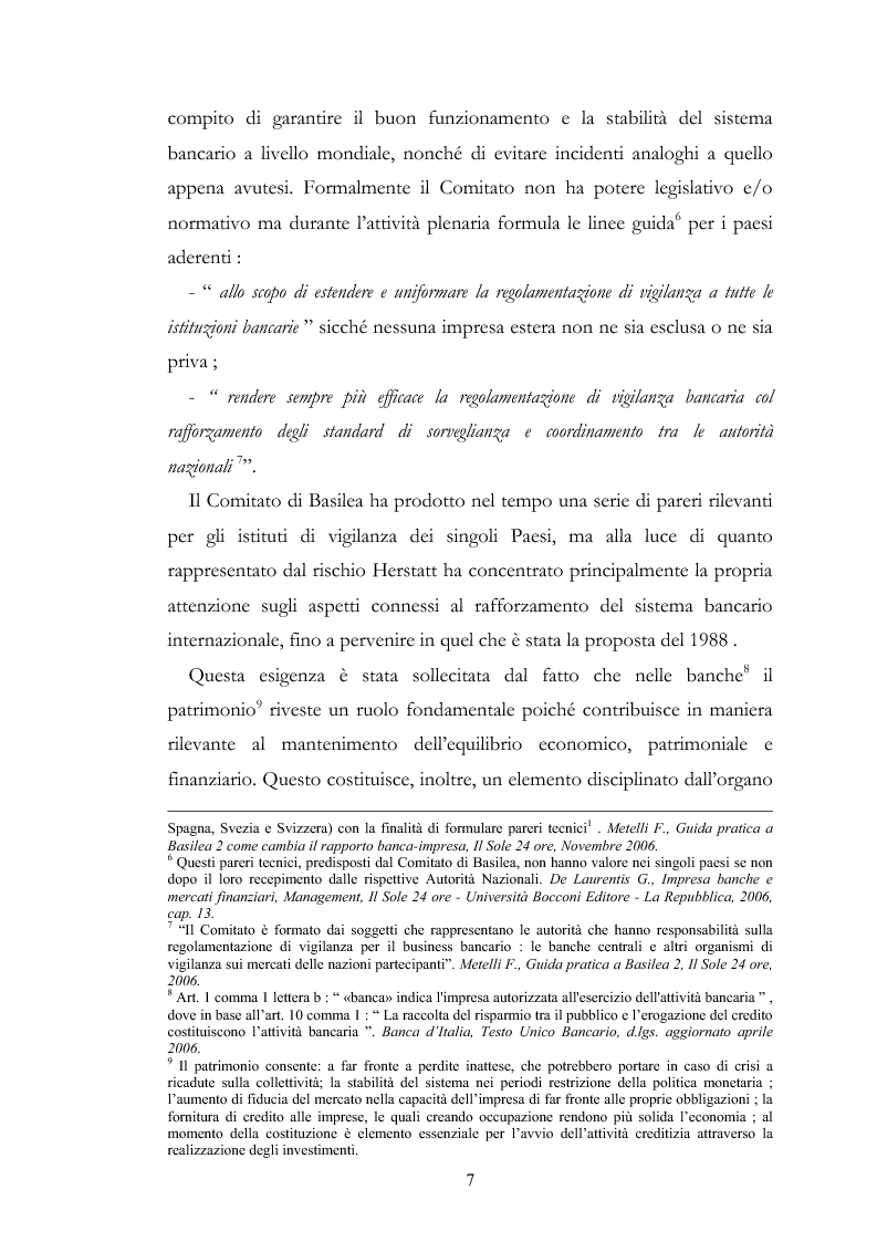 Anteprima della tesi: Il finanziamento delle imprese alla luce degli Accordi di Basilea 2, Pagina 7