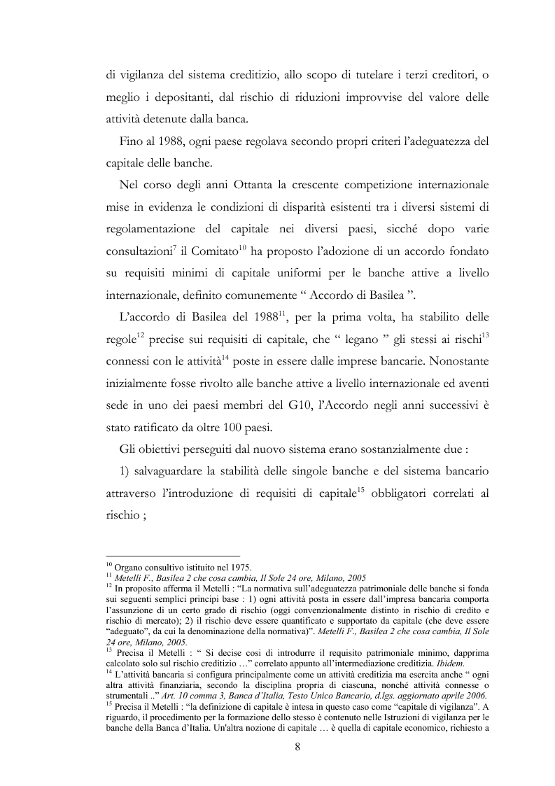 Anteprima della tesi: Il finanziamento delle imprese alla luce degli Accordi di Basilea 2, Pagina 8