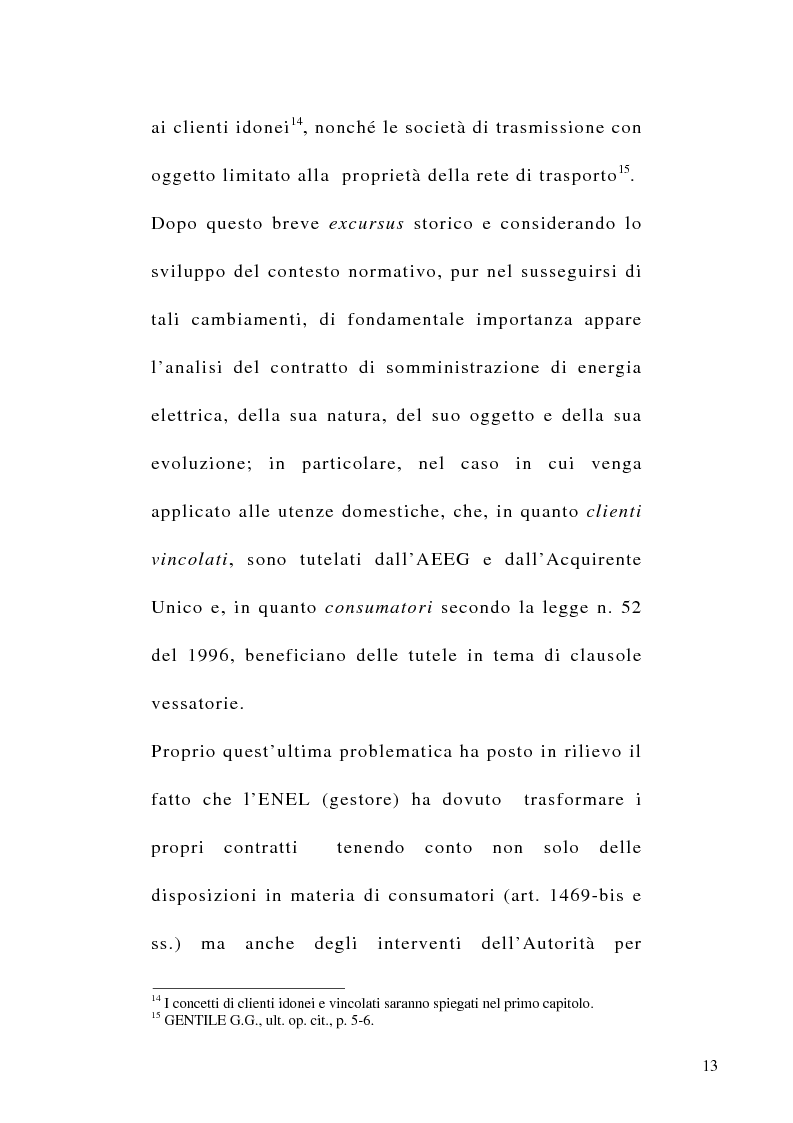 Anteprima della tesi: Il contratto di somministrazione di energia elettrica tra clausole abusive ed interventi dell’Autorità per l’Energia Elettrica ed il Gas, Pagina 9