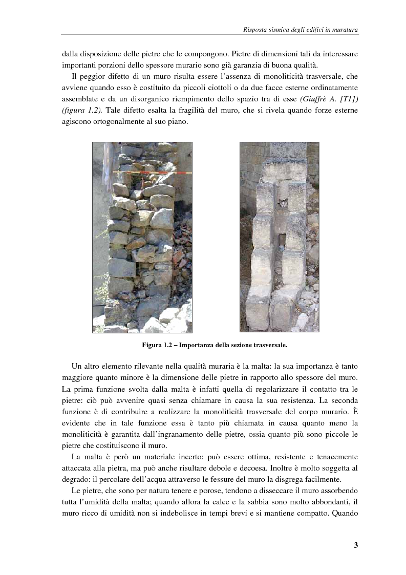 Anteprima della tesi: Simulazioni agli elementi finiti del comportamento dinamico di pareti in muratura, Pagina 3
