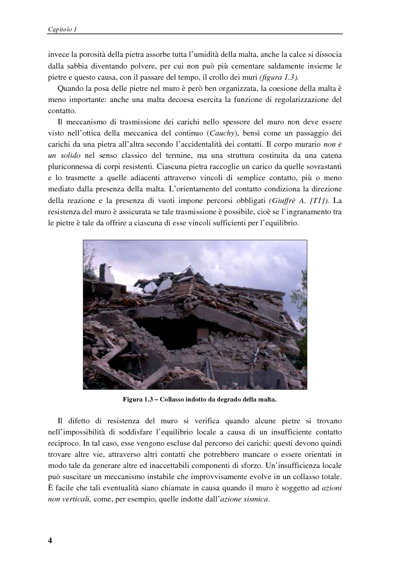 Anteprima della tesi: Simulazioni agli elementi finiti del comportamento dinamico di pareti in muratura, Pagina 4