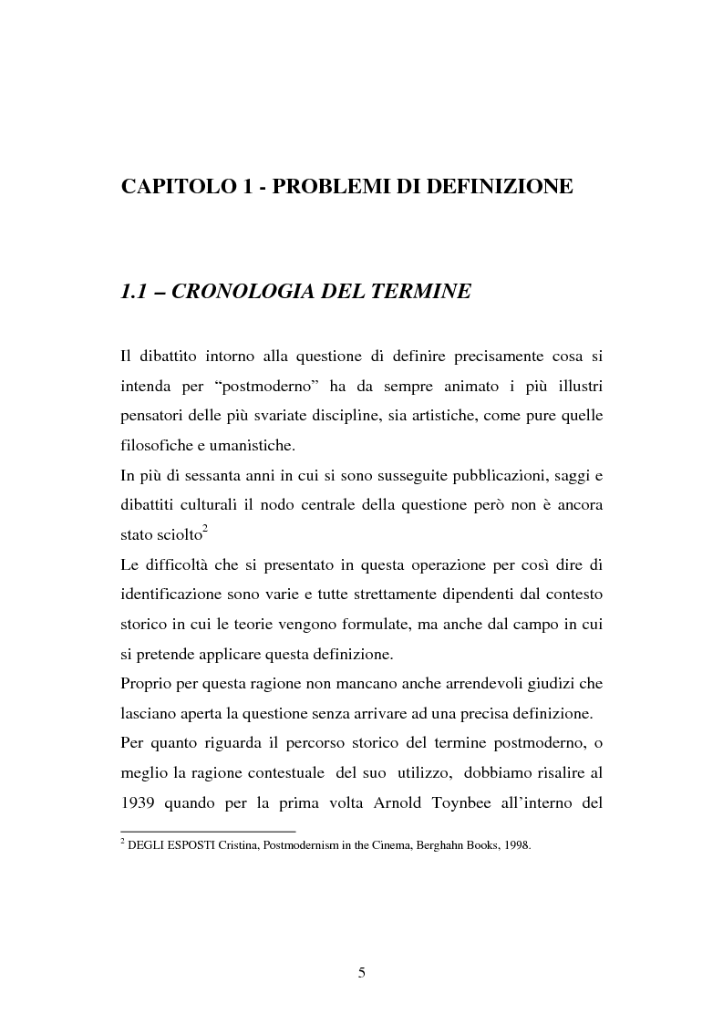 Anteprima della tesi: Un nuovo Postmoderno: riscontri ed analisi nella cinematografia di Alejandro Gonzales Iñarritu, Pagina 5