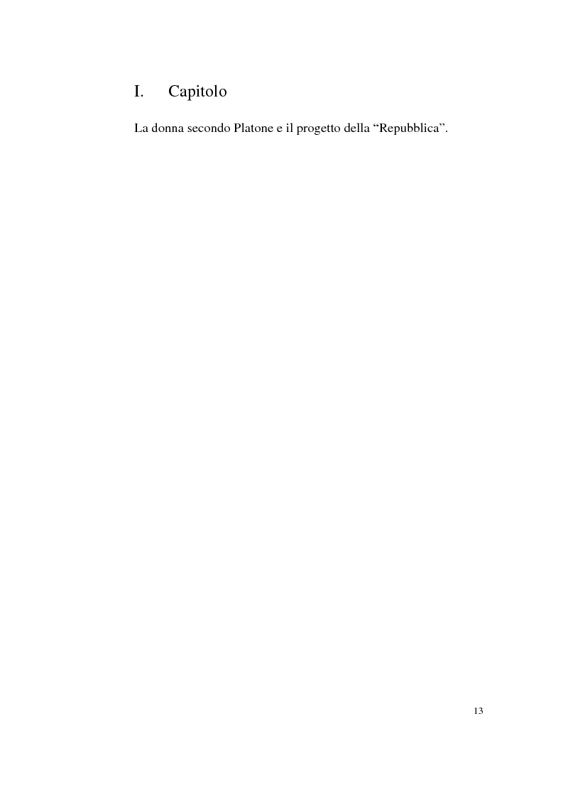 Anteprima della tesi: La donna nella concezione politica di Platone, Pagina 11