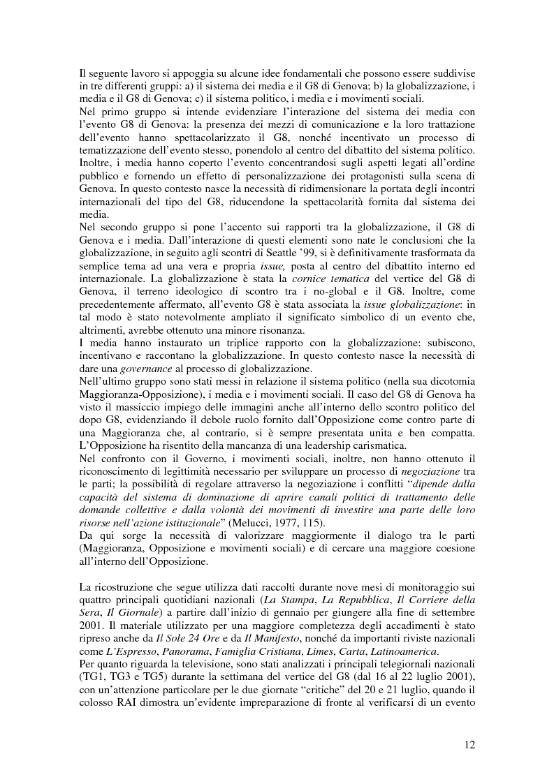 Anteprima della tesi: Tematizzare il G8. Il dibattito sul vertice di Genova nei media, Pagina 9