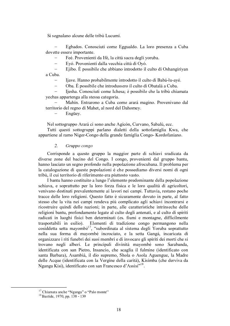 Anteprima della tesi: La santeria. Credenze e pratiche rituali di una religione afrocubana, Pagina 15