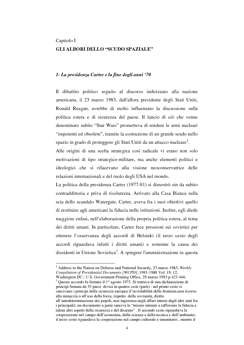 Anteprima della tesi: Gli USA e la difesa strategica: da Ronald Reagan a George W. Bush, Pagina 4