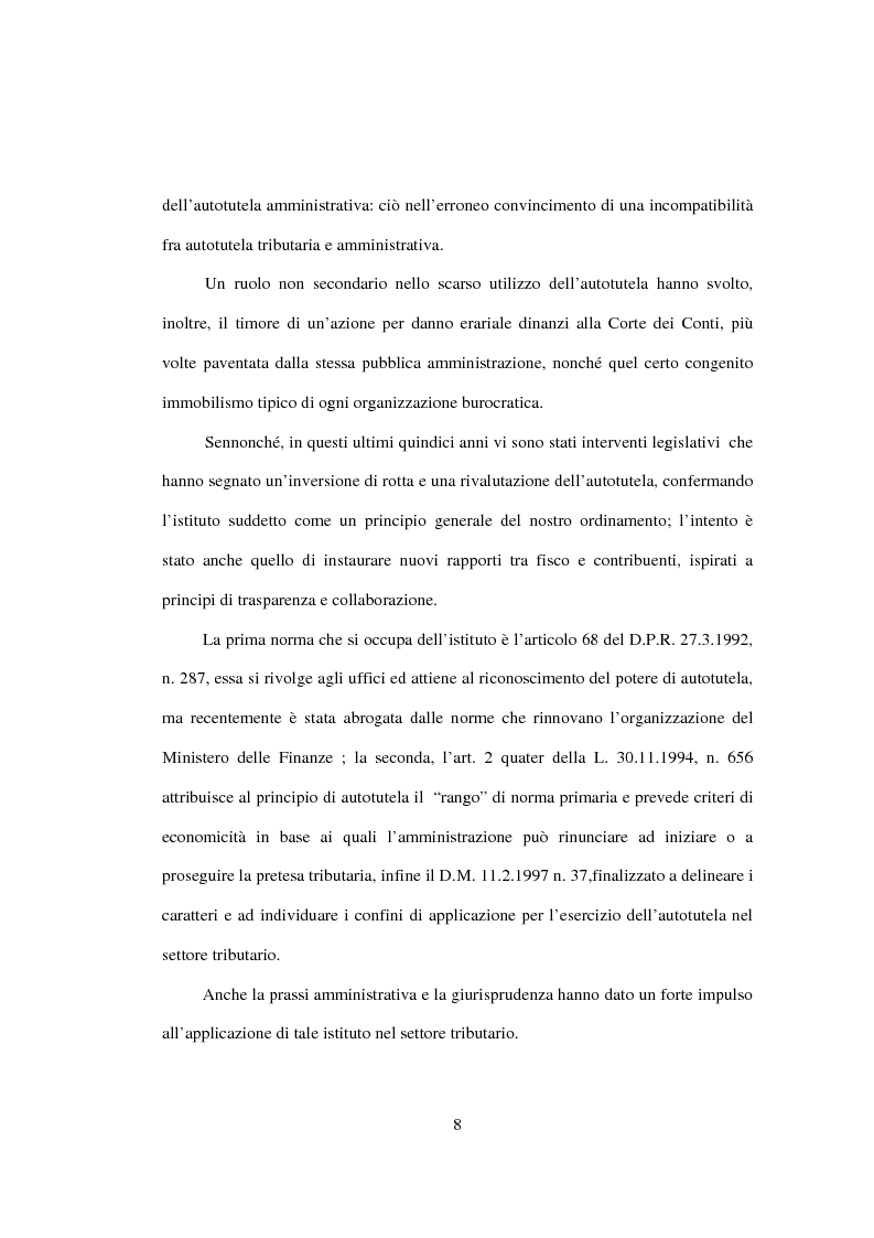Anteprima della tesi: Autotutela nell'ordinamento tributario, Pagina 3