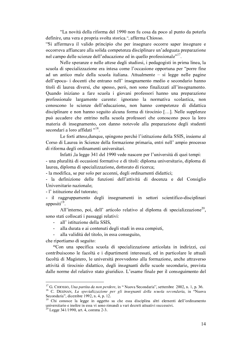 Anteprima della tesi: Formazione e SSIS: tra ideale e reale, Pagina 10