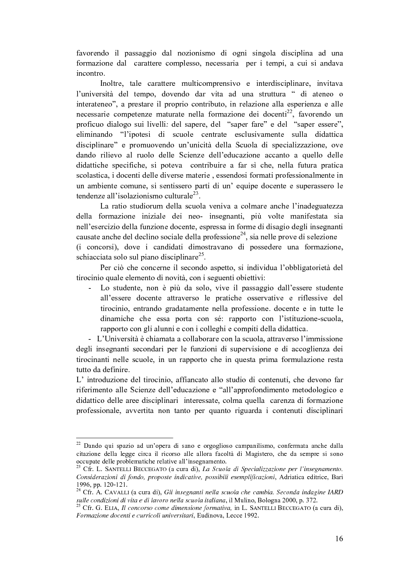 Anteprima della tesi: Formazione e SSIS: tra ideale e reale, Pagina 12