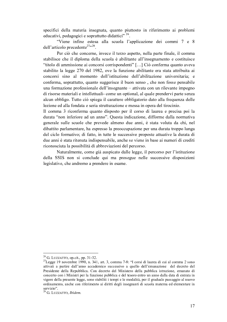 Anteprima della tesi: Formazione e SSIS: tra ideale e reale, Pagina 13