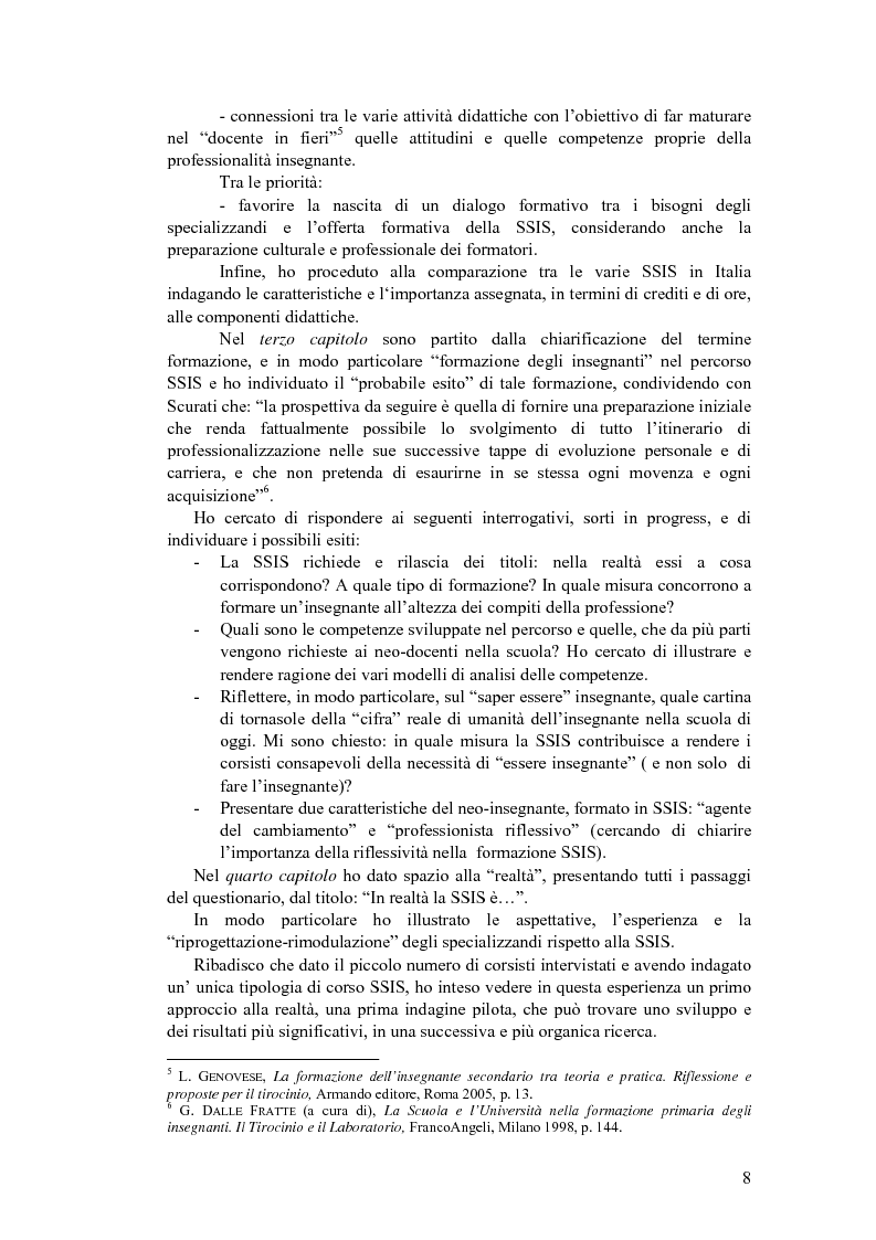 Anteprima della tesi: Formazione e SSIS: tra ideale e reale, Pagina 4
