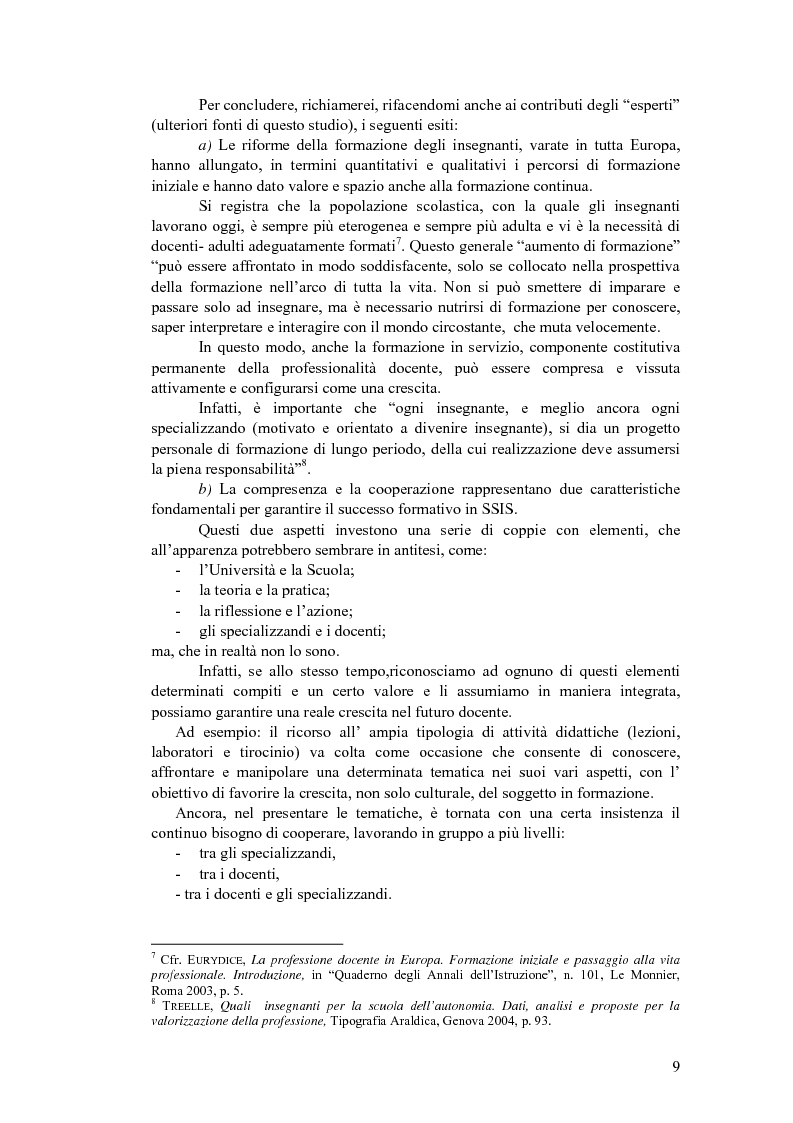 Anteprima della tesi: Formazione e SSIS: tra ideale e reale, Pagina 5
