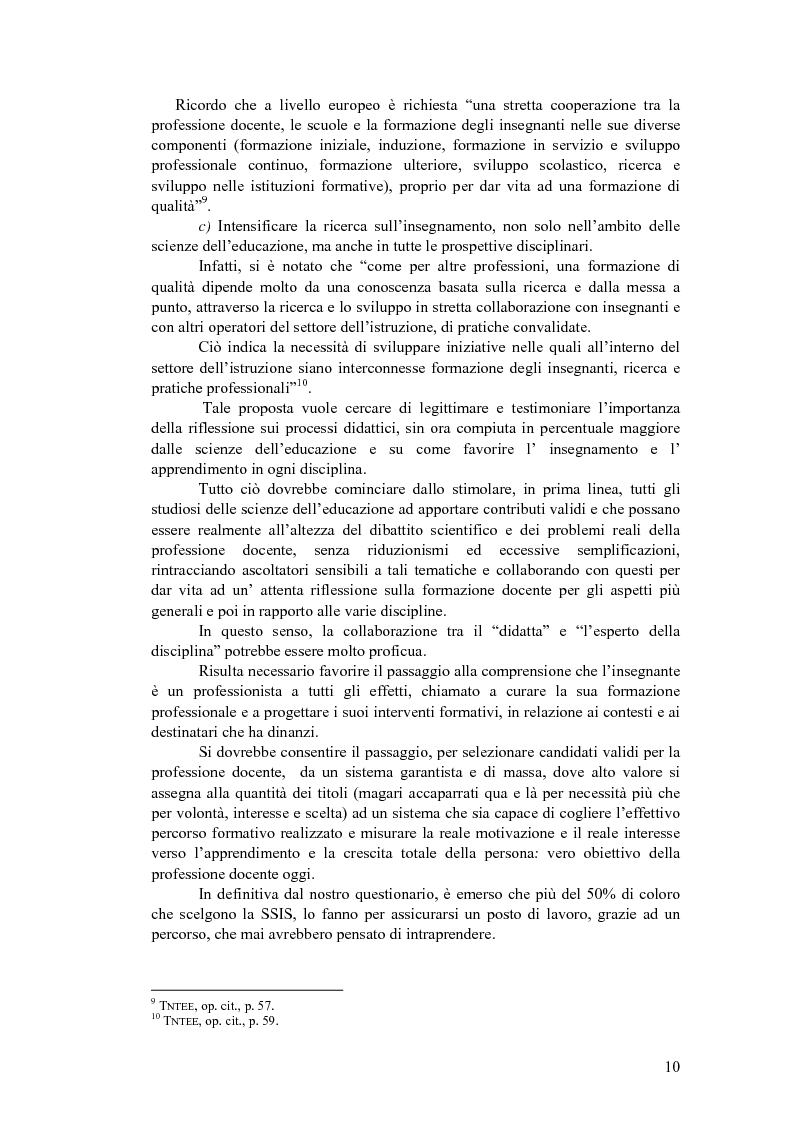 Anteprima della tesi: Formazione e SSIS: tra ideale e reale, Pagina 6