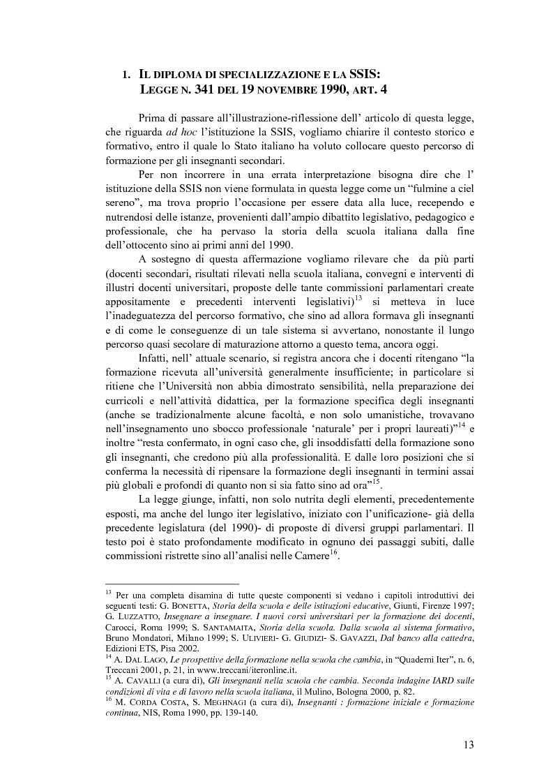 Anteprima della tesi: Formazione e SSIS: tra ideale e reale, Pagina 9