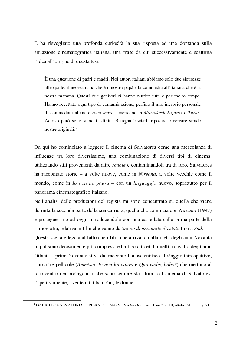 Anteprima della tesi: Contaminazioni tra generi e stili: il cinema di Gabriele Salvatores, Pagina 2