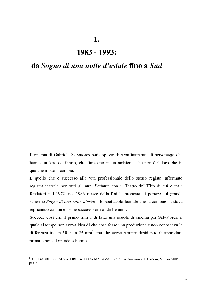 Anteprima della tesi: Contaminazioni tra generi e stili: il cinema di Gabriele Salvatores, Pagina 5