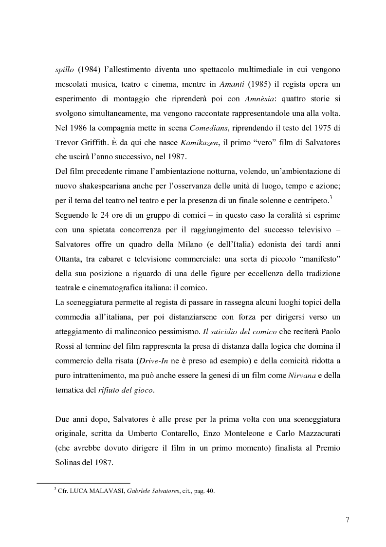 Anteprima della tesi: Contaminazioni tra generi e stili: il cinema di Gabriele Salvatores, Pagina 7