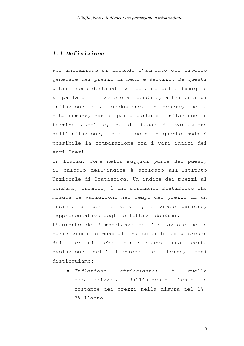 Anteprima della tesi: L'inflazione e il divario tra percezione e misurazione, Pagina 5