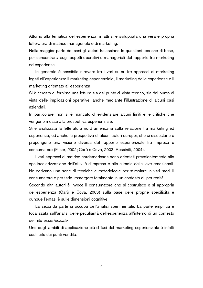 Anteprima della tesi: Marketing ed esperienza. Il caso ''La Feltrinelli Libri e Musica'', Pagina 4