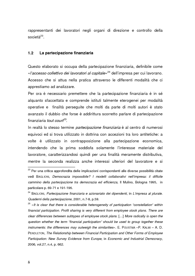 Anteprima della tesi: La partecipazione dei lavoratori al capitale di rischio dell'impresa, Pagina 11