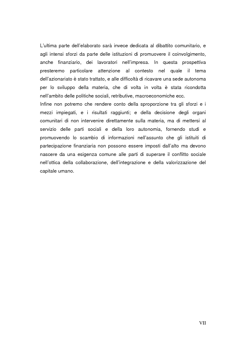 Anteprima della tesi: La partecipazione dei lavoratori al capitale di rischio dell'impresa, Pagina 3