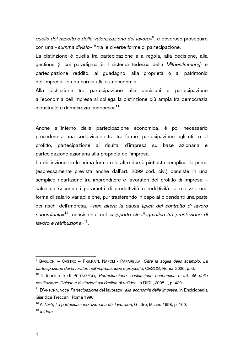 Anteprima della tesi: La partecipazione dei lavoratori al capitale di rischio dell'impresa, Pagina 7