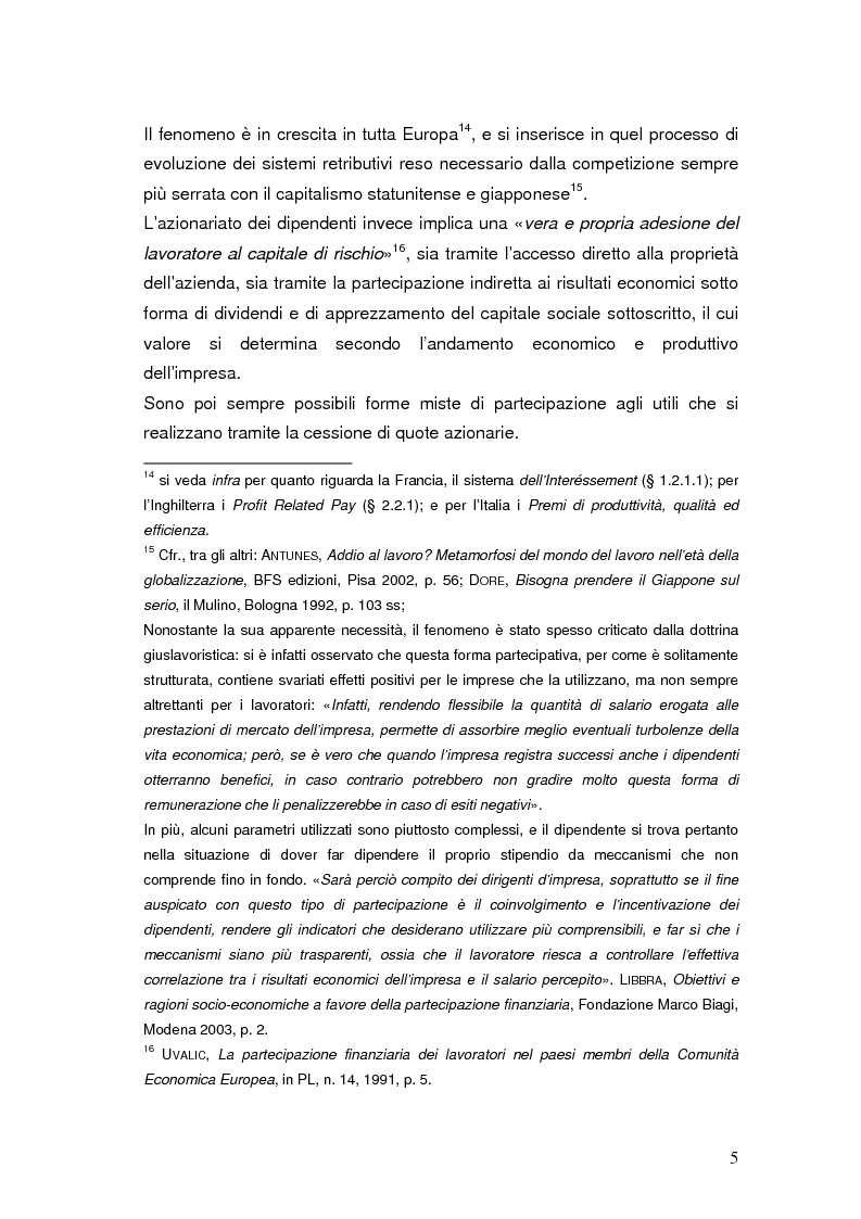Anteprima della tesi: La partecipazione dei lavoratori al capitale di rischio dell'impresa, Pagina 8