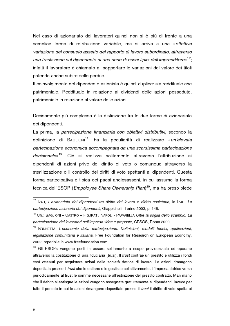 Anteprima della tesi: La partecipazione dei lavoratori al capitale di rischio dell'impresa, Pagina 9