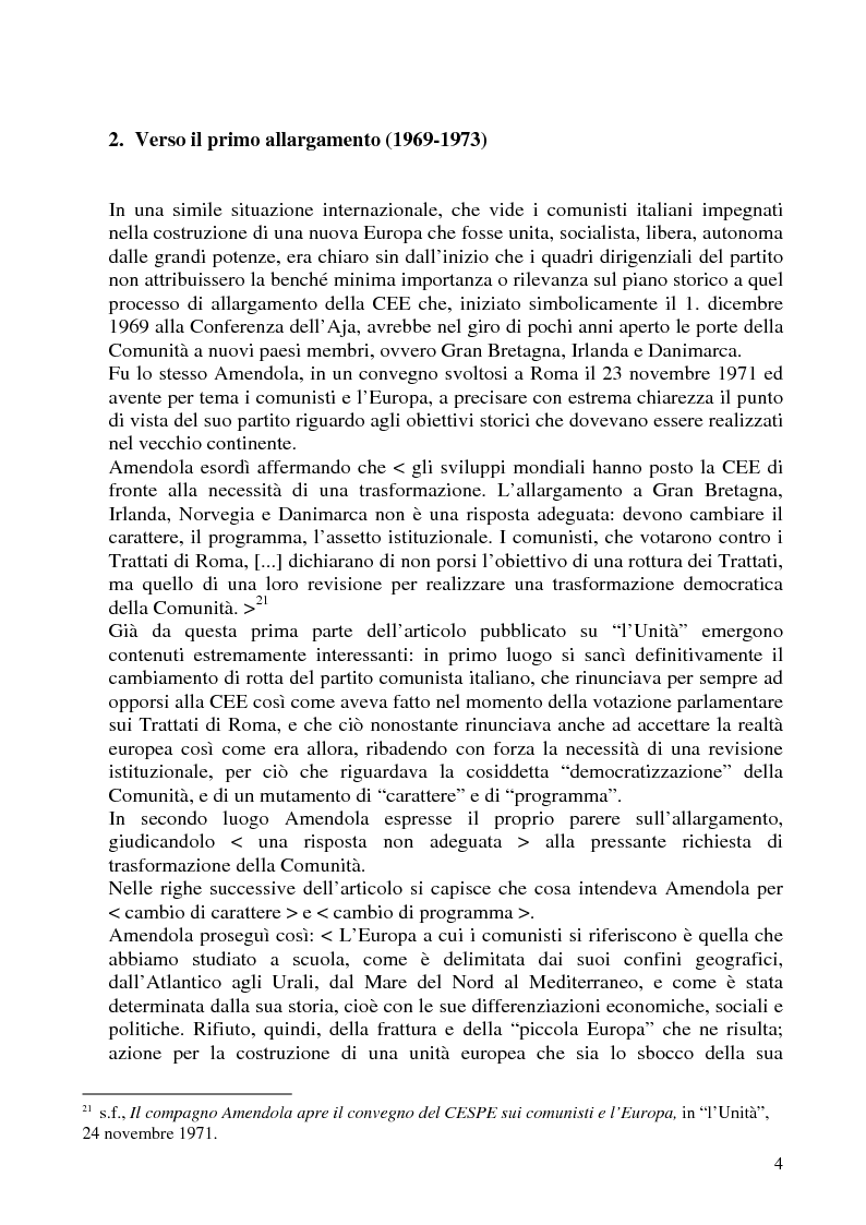 Anteprima della tesi: ''L'Unità'' e gli allargamenti della Comunità Europea (1969-1986), Pagina 4