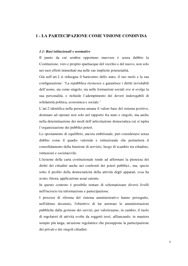 Anteprima della tesi: Pubblica amministrazione e partecipazione. Quale amministrazione e per quale partecipazione., Pagina 4