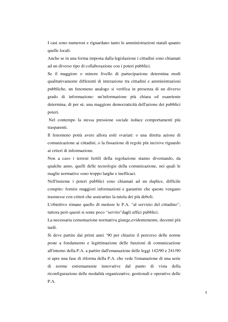 Anteprima della tesi: Pubblica amministrazione e partecipazione. Quale amministrazione e per quale partecipazione., Pagina 5
