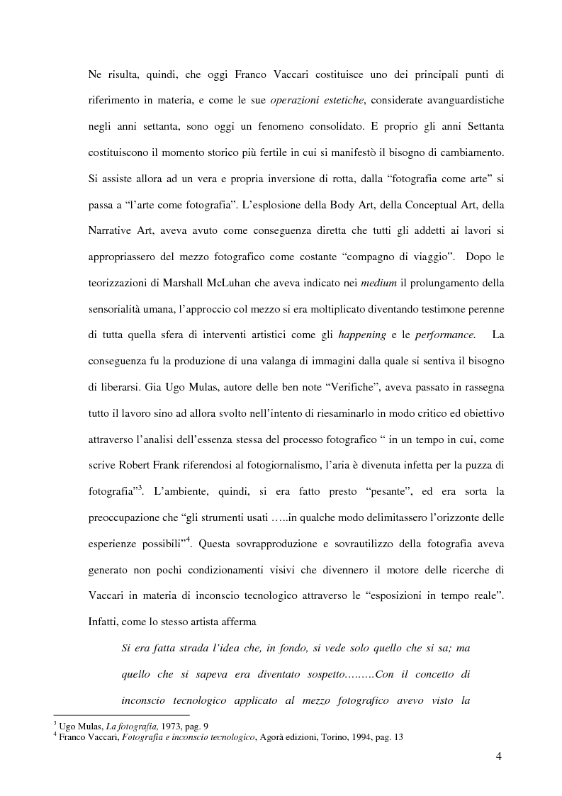 Anteprima della tesi: La fotografia in Franco Vaccari: dalla contemplazione all'azione, Pagina 4