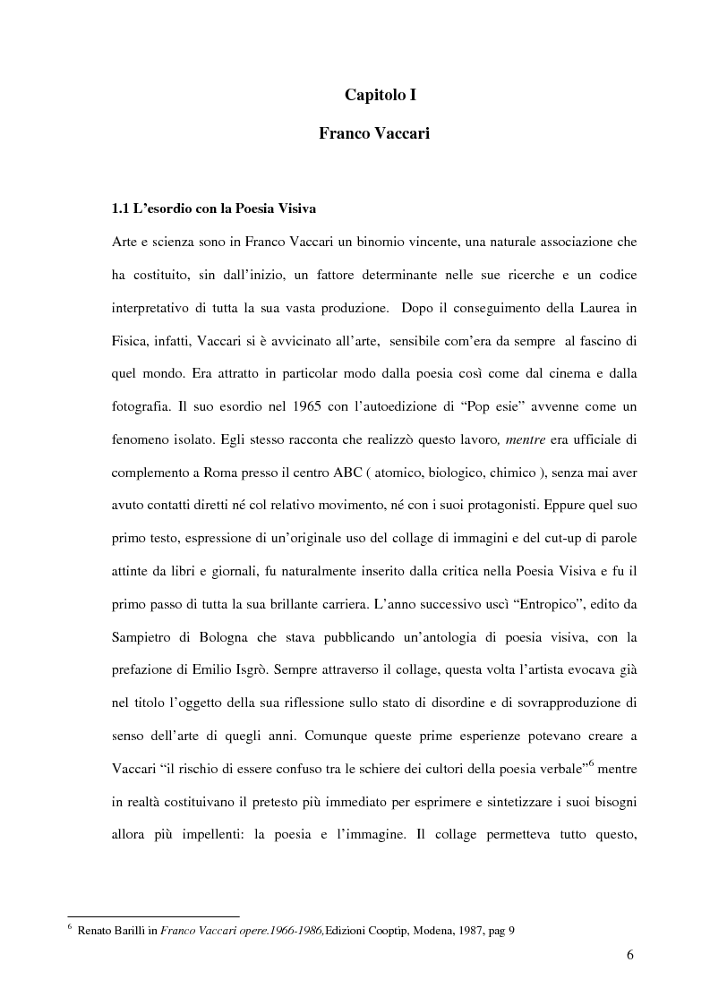 Anteprima della tesi: La fotografia in Franco Vaccari: dalla contemplazione all'azione, Pagina 6