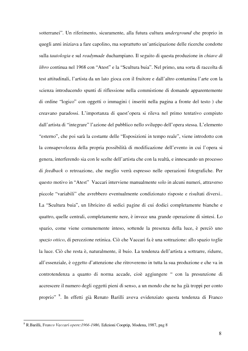 Anteprima della tesi: La fotografia in Franco Vaccari: dalla contemplazione all'azione, Pagina 8