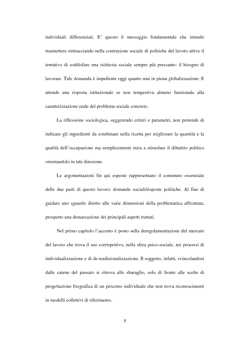 Anteprima della tesi: La costruzione sociale di politiche del lavoro attive: la risposta istituzionale alle nuove incertezze, Pagina 3