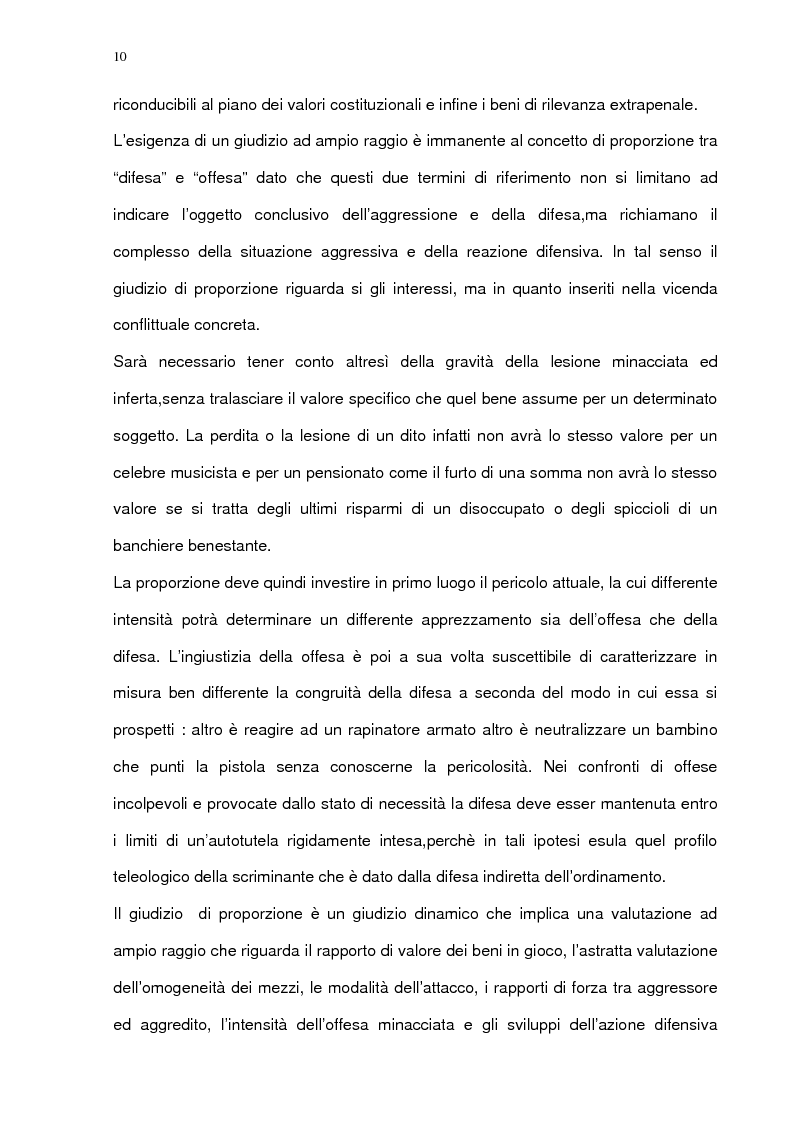 Anteprima della tesi: La proporzione tra offesa e difesa e tra fatto e pericolo nella legittima difesa e nello stato di necessità, Pagina 6