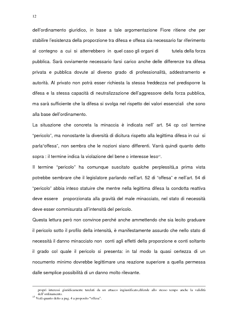 Anteprima della tesi: La proporzione tra offesa e difesa e tra fatto e pericolo nella legittima difesa e nello stato di necessità, Pagina 8