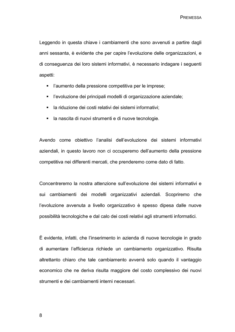 Anteprima della tesi: L'evoluzione dei sistemi informativi aziendali - Gli Erp dalla teoria all'implementazione, Pagina 3