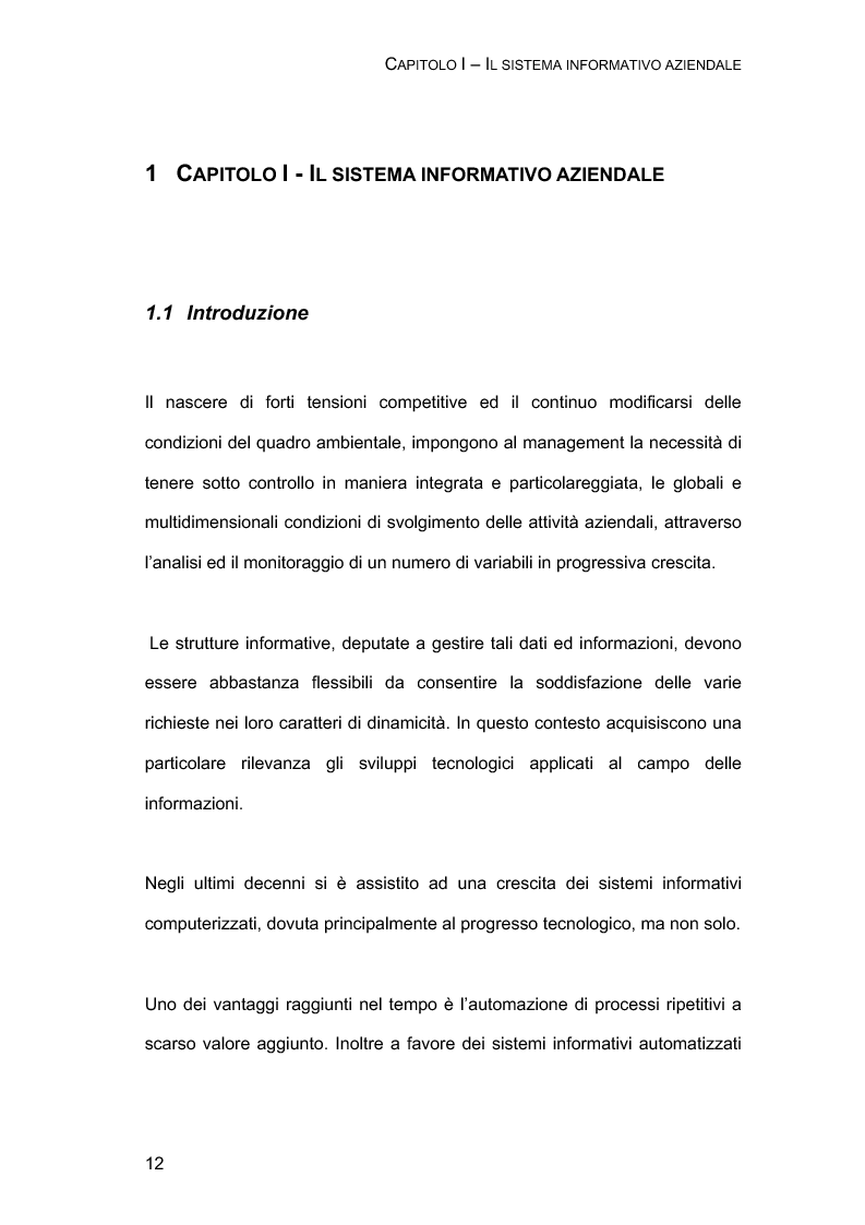 Anteprima della tesi: L'evoluzione dei sistemi informativi aziendali - Gli Erp dalla teoria all'implementazione, Pagina 7