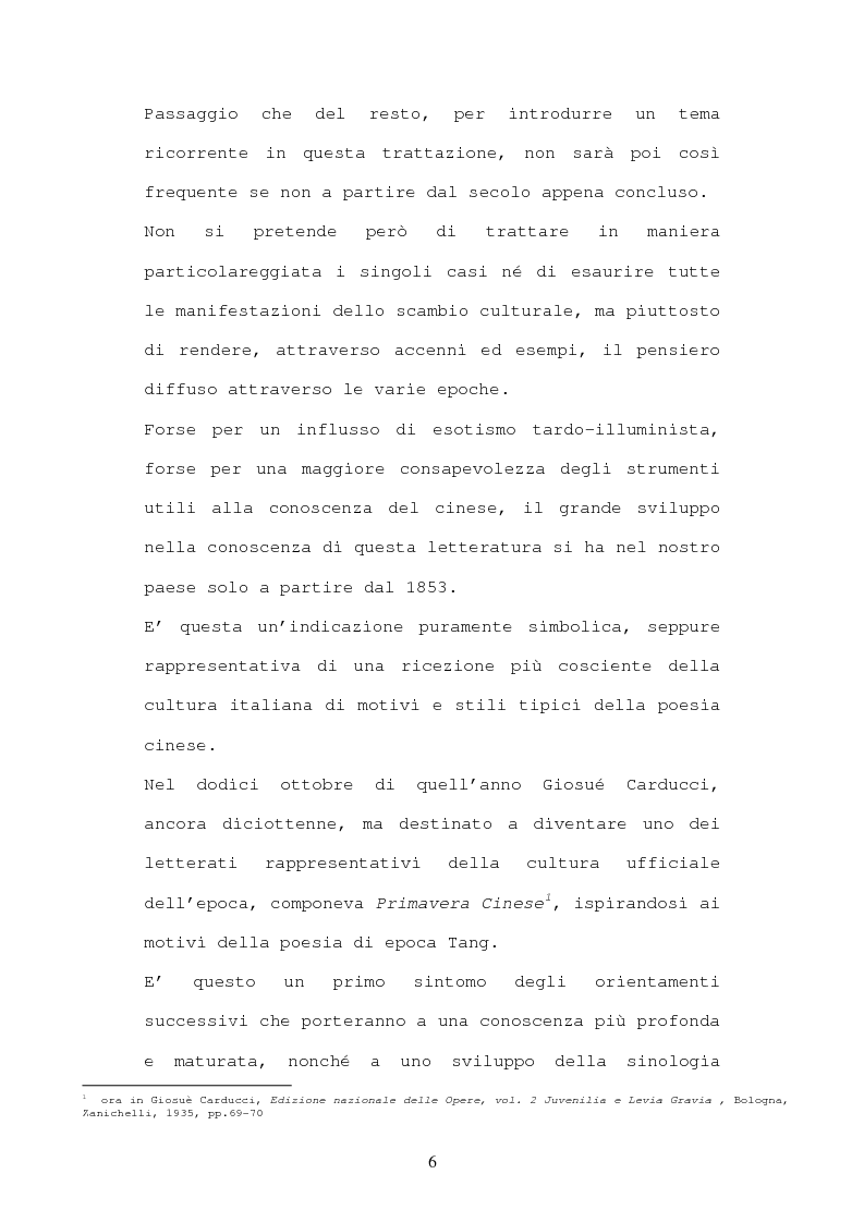 Anteprima della tesi: La letteratura cinese in Italia, Pagina 2