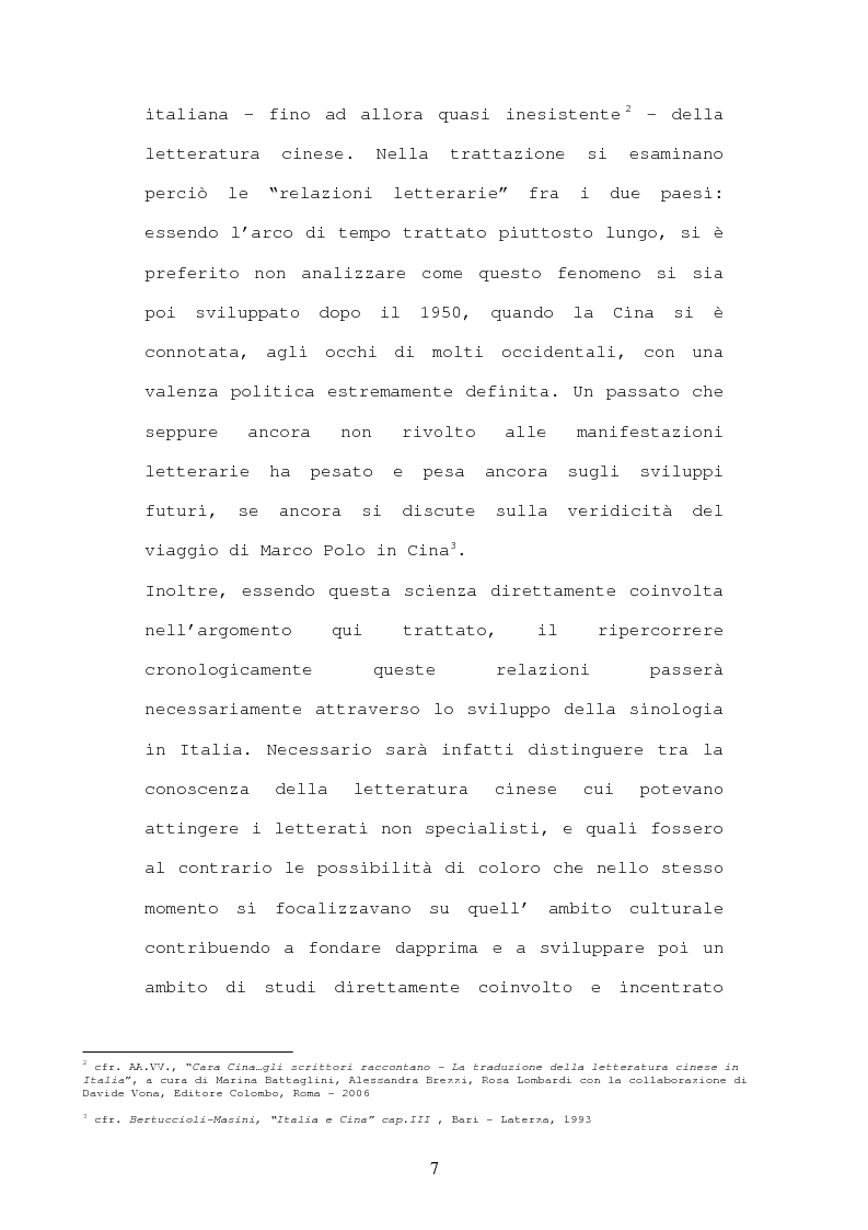 Anteprima della tesi: La letteratura cinese in Italia, Pagina 3