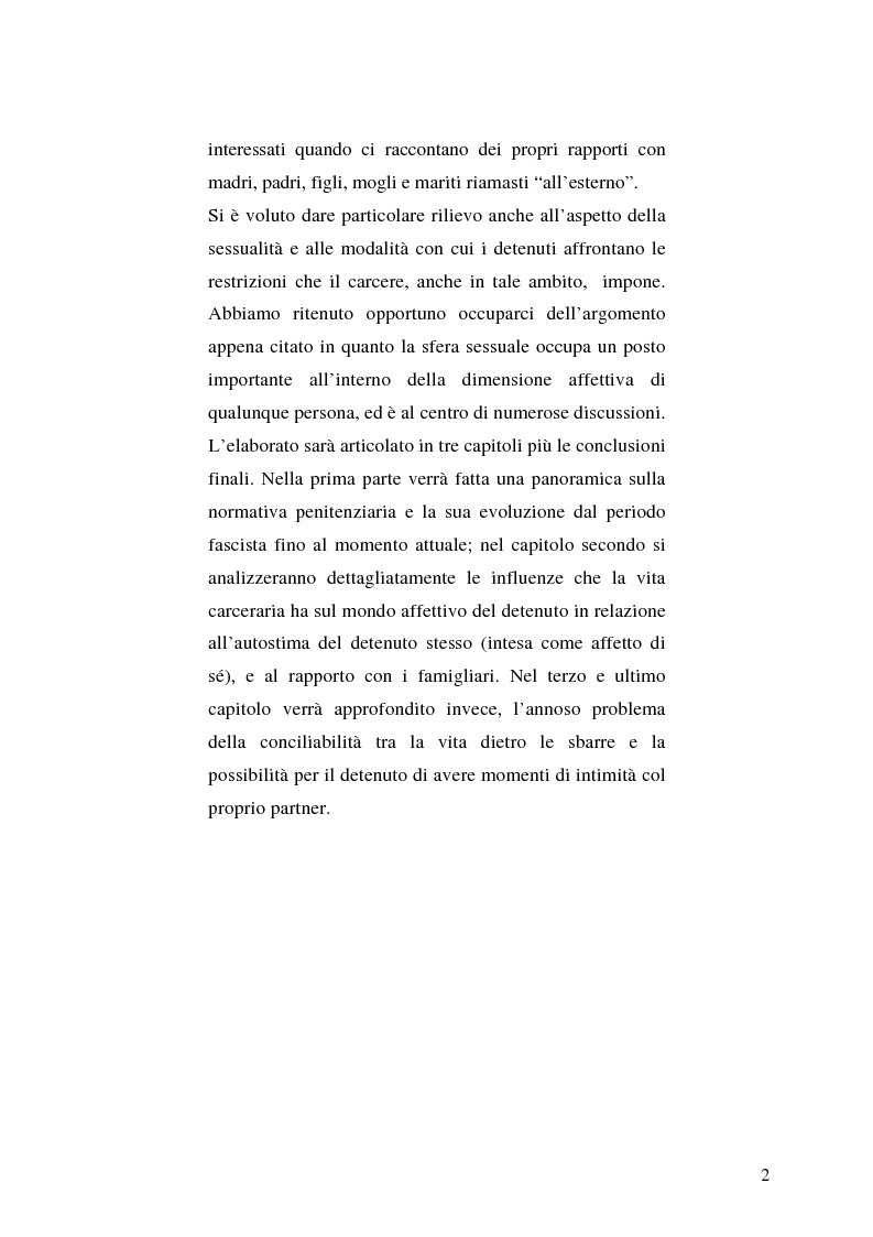 Anteprima della tesi: Il detenuto e i suoi affetti, Pagina 2