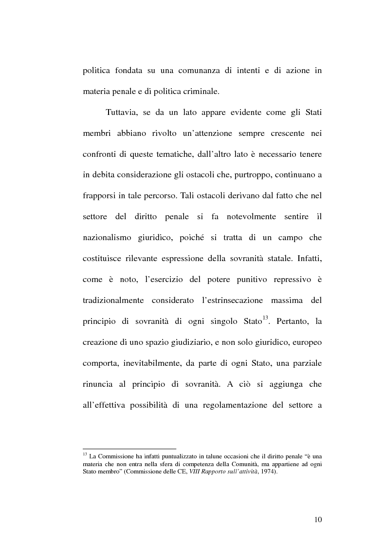 Anteprima della tesi: Il mandato d'arresto europeo e la sua attuazione nell'ordinamento italiano, Pagina 10