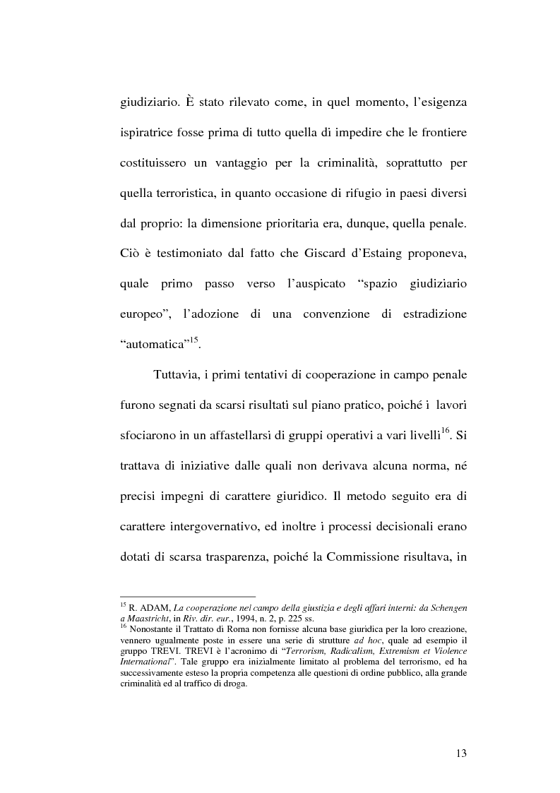 Anteprima della tesi: Il mandato d'arresto europeo e la sua attuazione nell'ordinamento italiano, Pagina 13