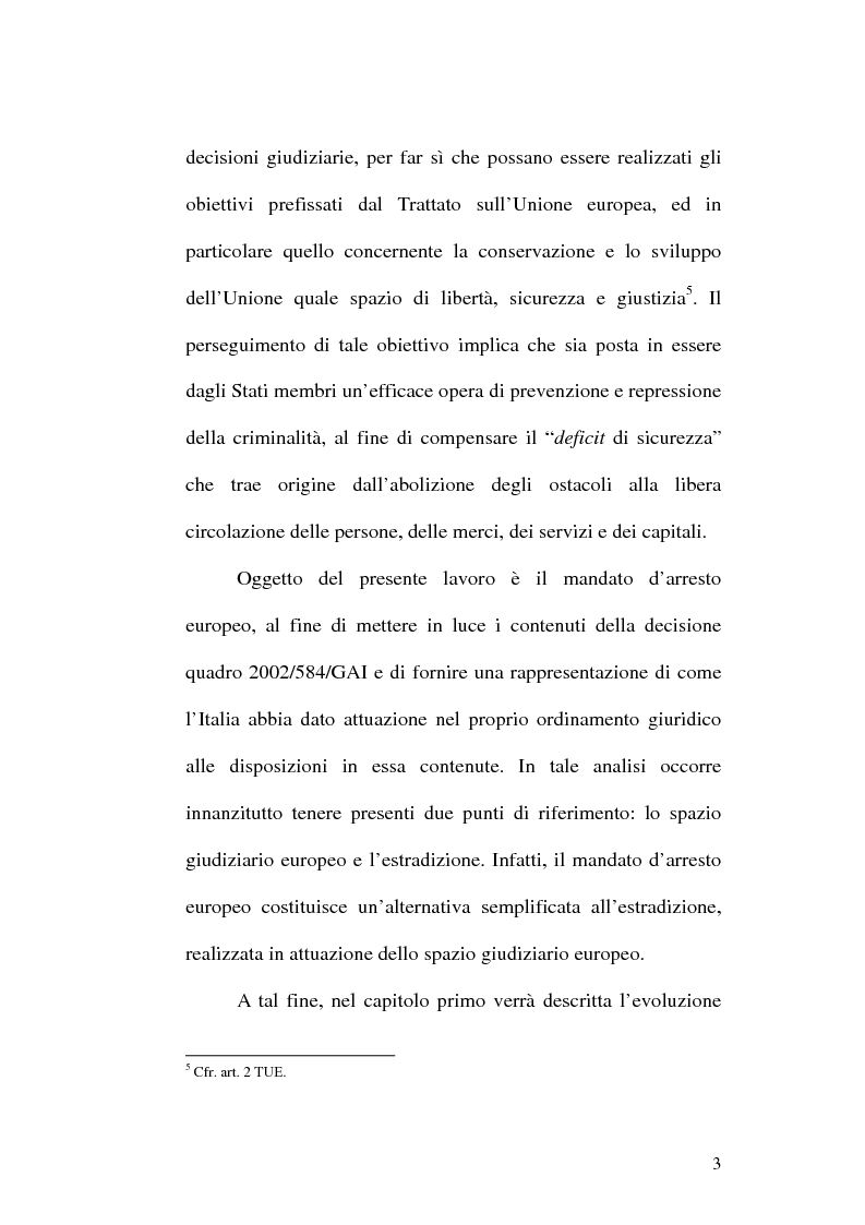 Anteprima della tesi: Il mandato d'arresto europeo e la sua attuazione nell'ordinamento italiano, Pagina 3