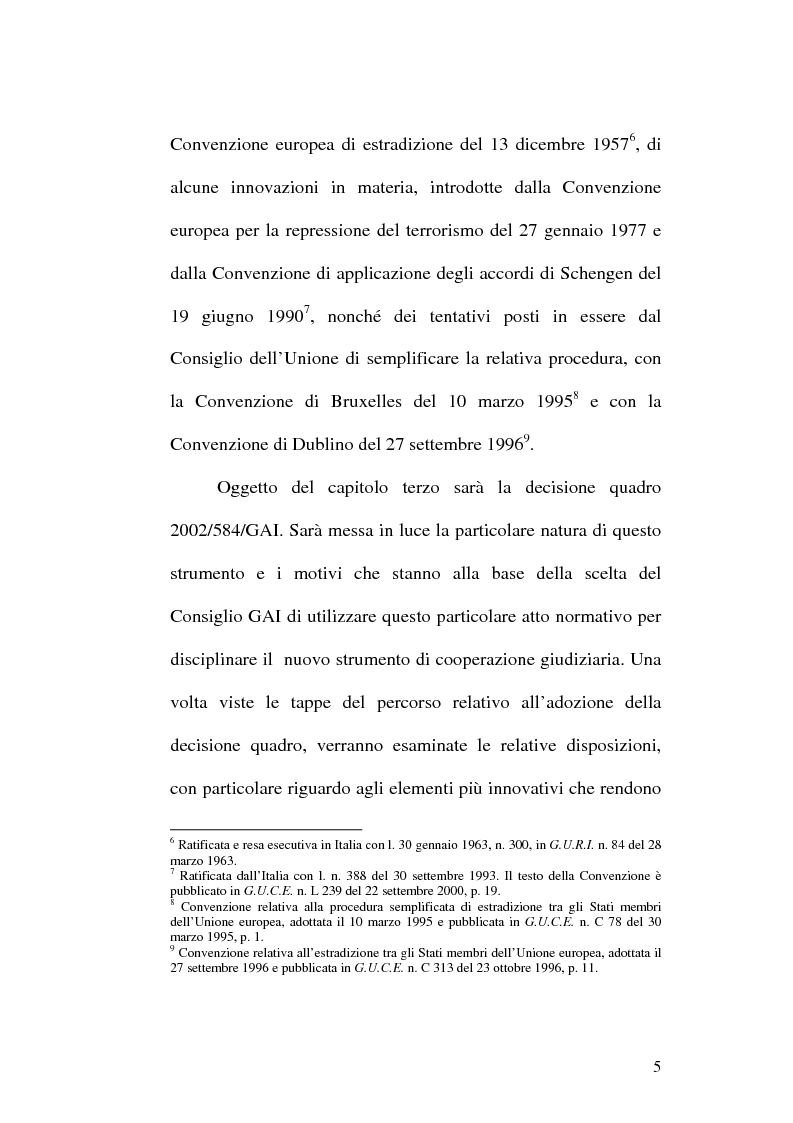 Anteprima della tesi: Il mandato d'arresto europeo e la sua attuazione nell'ordinamento italiano, Pagina 5