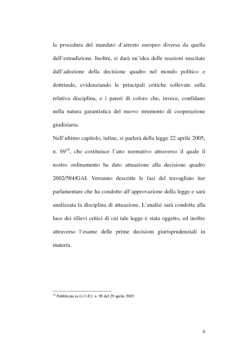 Anteprima della tesi: Il mandato d'arresto europeo e la sua attuazione nell'ordinamento italiano, Pagina 6