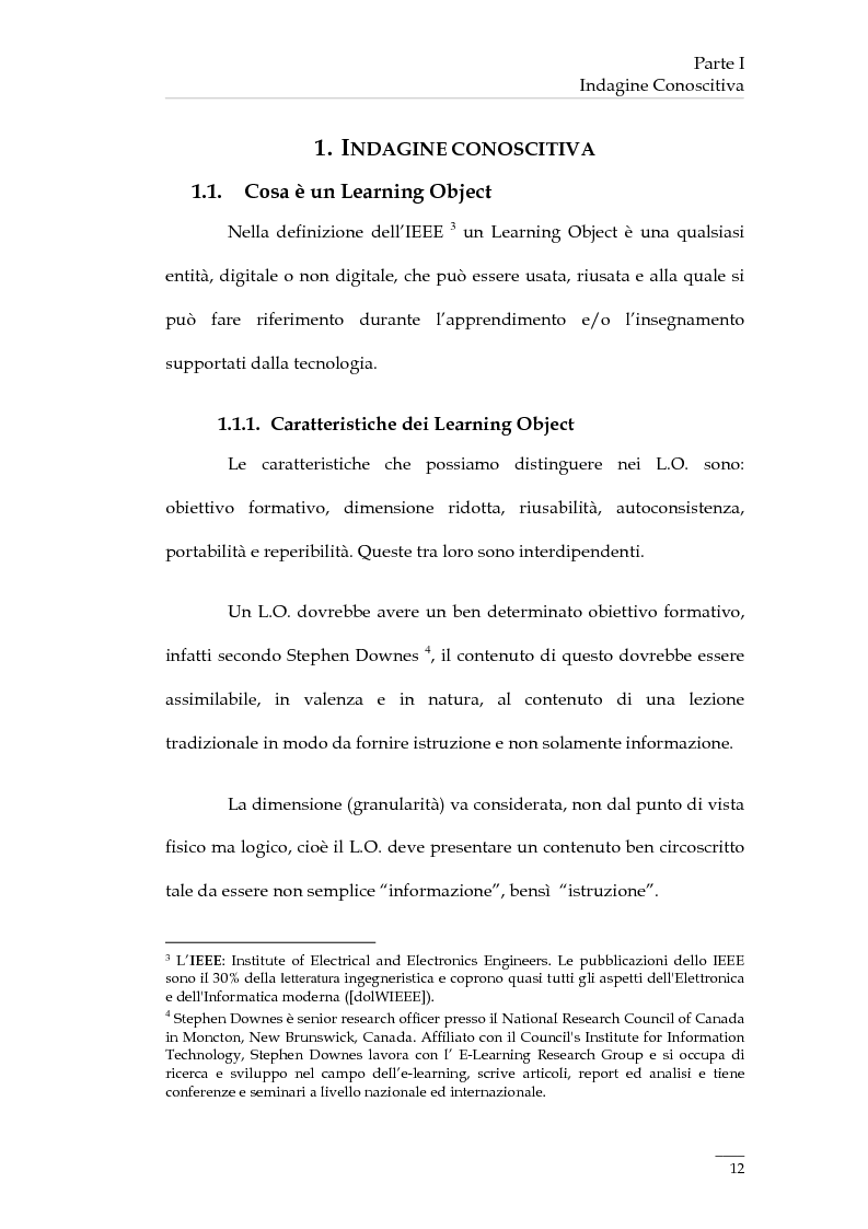 Anteprima della tesi: Qualità di Learning Object Repository. Valutazione degli aspetti architetturali, Pagina 5