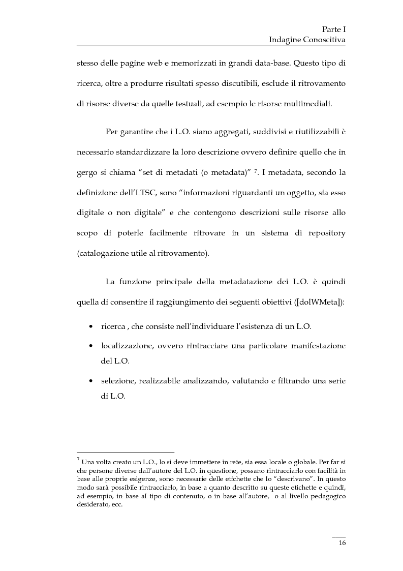 Anteprima della tesi: Qualità di Learning Object Repository. Valutazione degli aspetti architetturali, Pagina 9